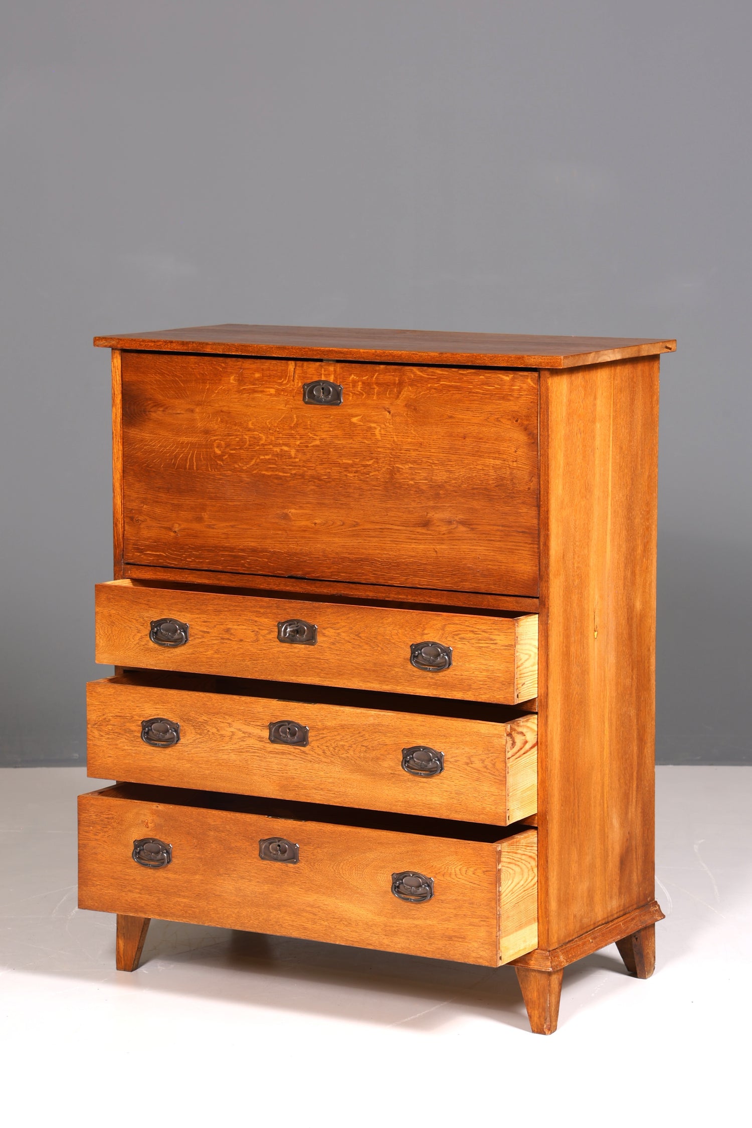 Wunderschöner Jugendstil Sekretär Gründerzeit Vertiko Antik Kommode um 1900 Eiche Massiv