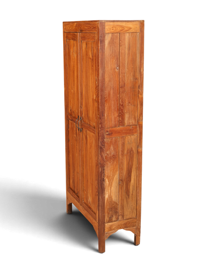 Hauptstadt Möblerei H798 Schrank aus massivem braunem Holz mit rustikaler Maserung und zwei Türen
