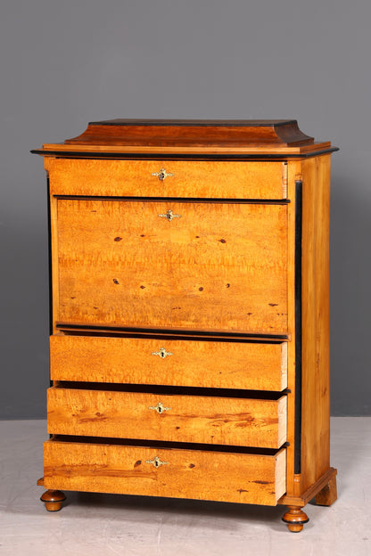 G614 Finish Cm Stilvoller Biedermeier Sekretär Louis Philippe Vertiko Antik Kommode Schreibkommode Office Desk (Kopie)