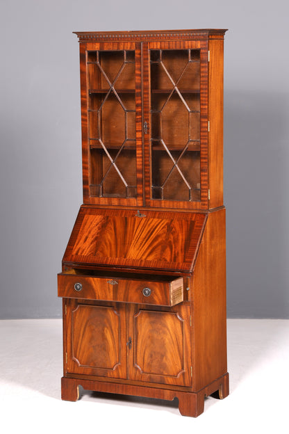 Wunderschöner Englischer Aufsatzsekretär Sekretär Vitrine Schrank Antik Büro UK 60er