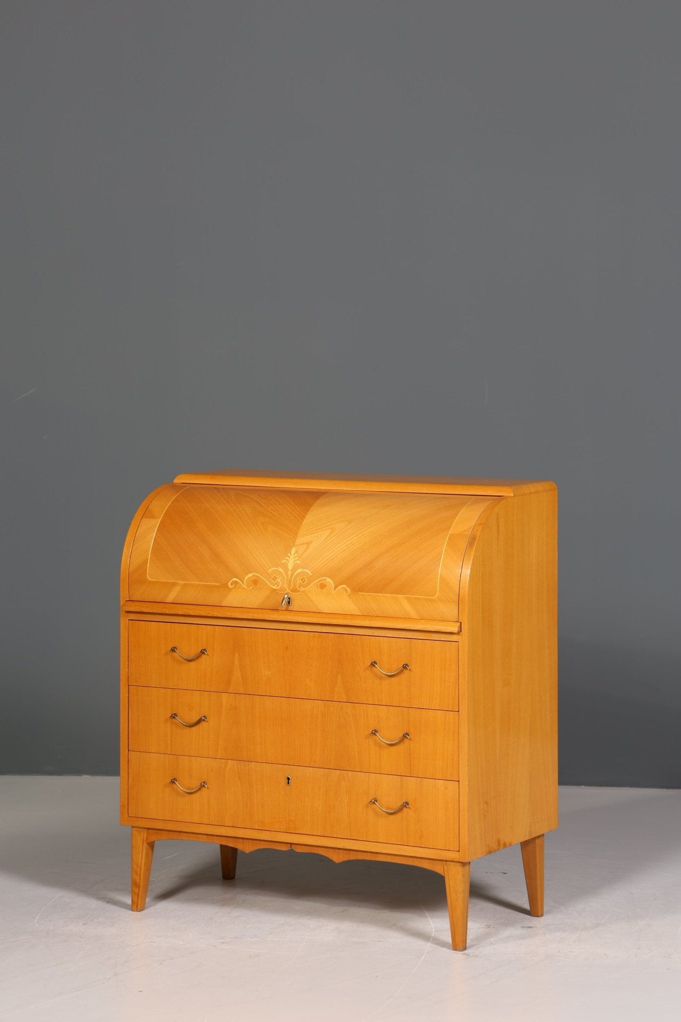 Stilvoller Mid Century Rollladen Sekretär Danish Design echt Holz Rollladen Kommode