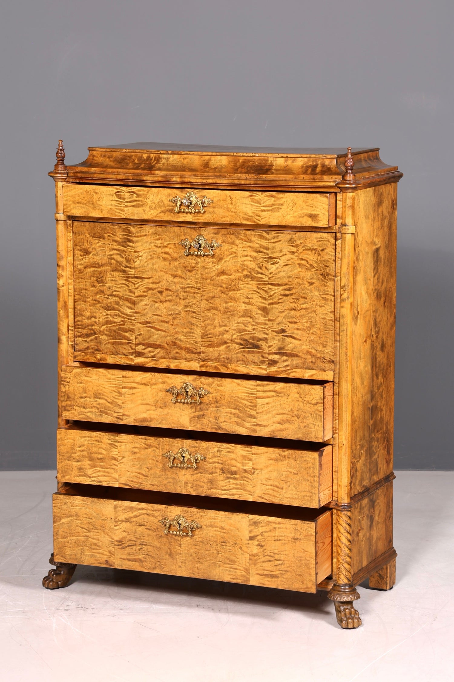 G545 Finish cm Stilvoller Biedermeier Sekretär Louis Philippe Vertiko Antik Kommode Schreibkommode Office Desk (Kopie)