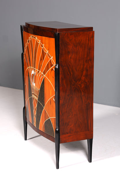 Wunderschönes Art Deco Stil Highboard Schrank Kommode Vertiko Sun Cabinet