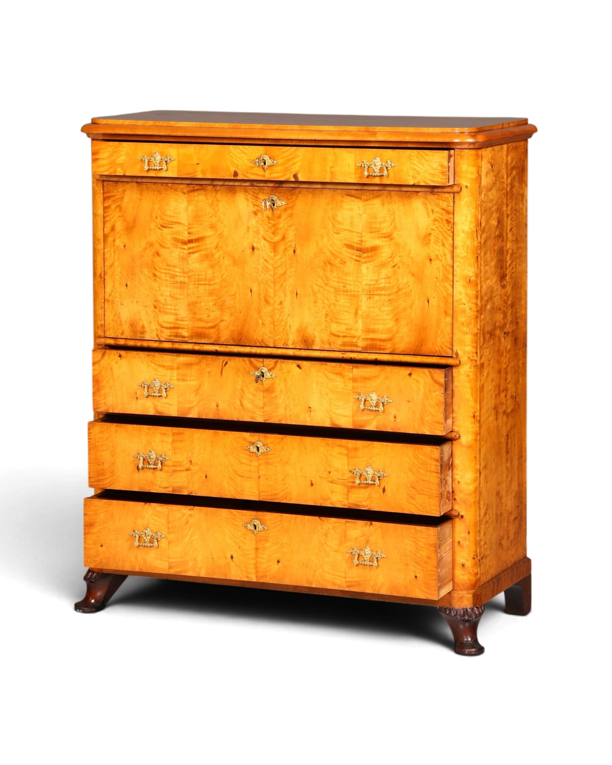 Stilvoller Biedermeier Sekretär Louis Philippe Vertiko Antik Kommode Schreibkommode Office Desk