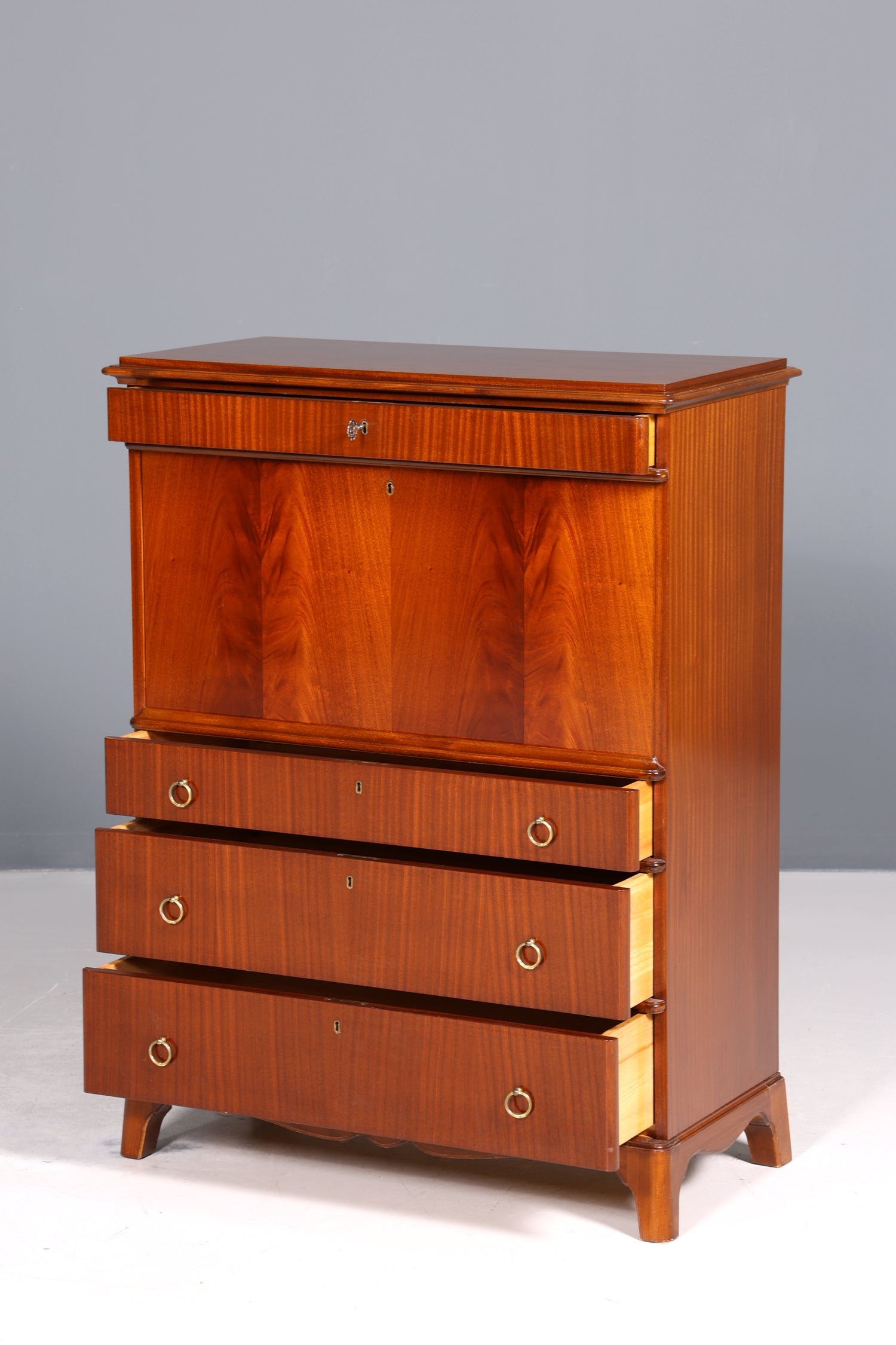 Stilvoller Sekretär im Antik Stil Büro Kommode Art Deco Stil 50s Vertiko Schreibkommode Kommode