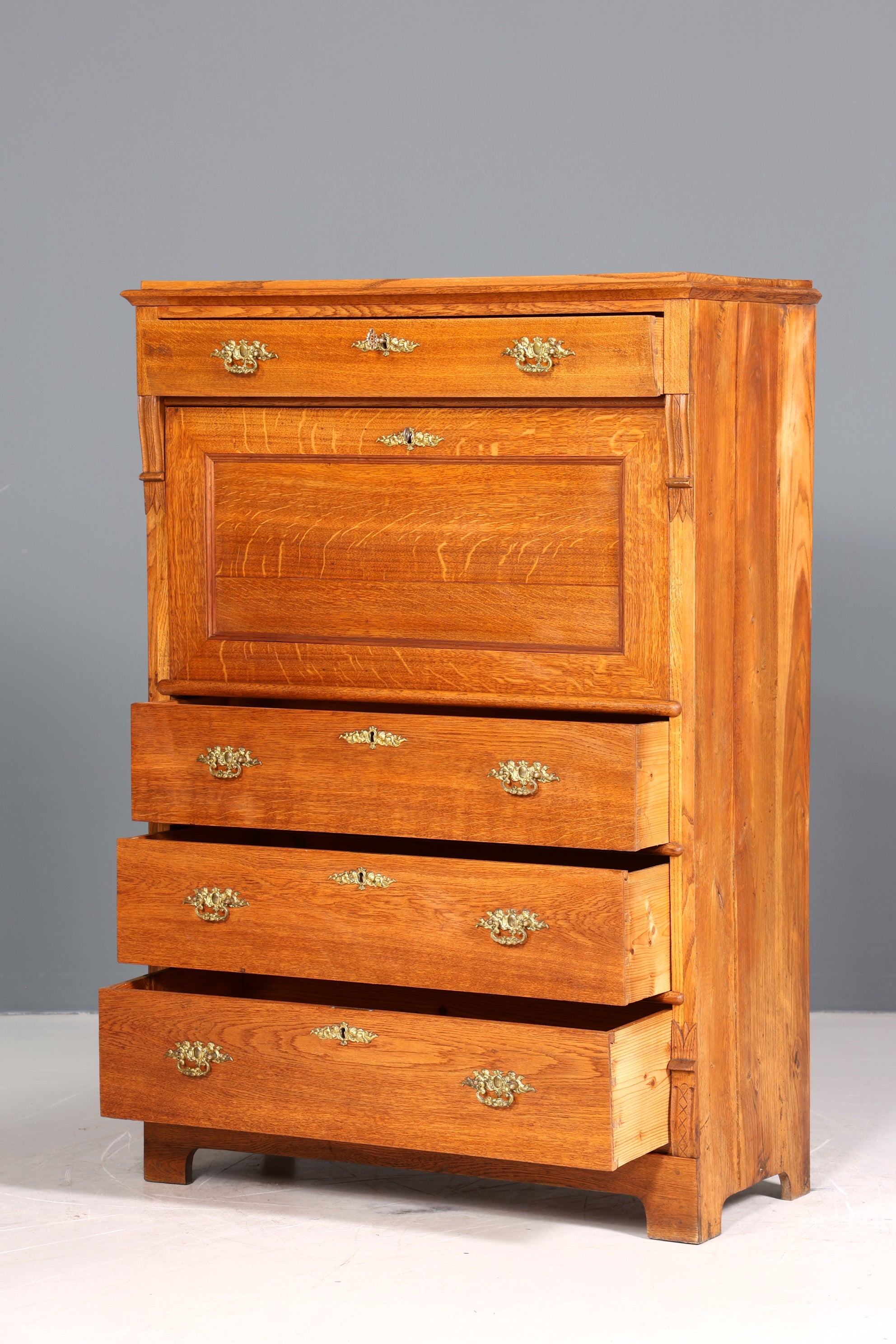 Edler Louis Philippe Sekretär um 1880 Gründerzeit Antik Schrank Chiffoniere Highboard