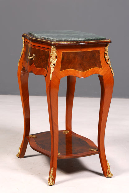 Dreamy Louis XV side table, Baroque style, marble console table, chest of drawers, telephone table
