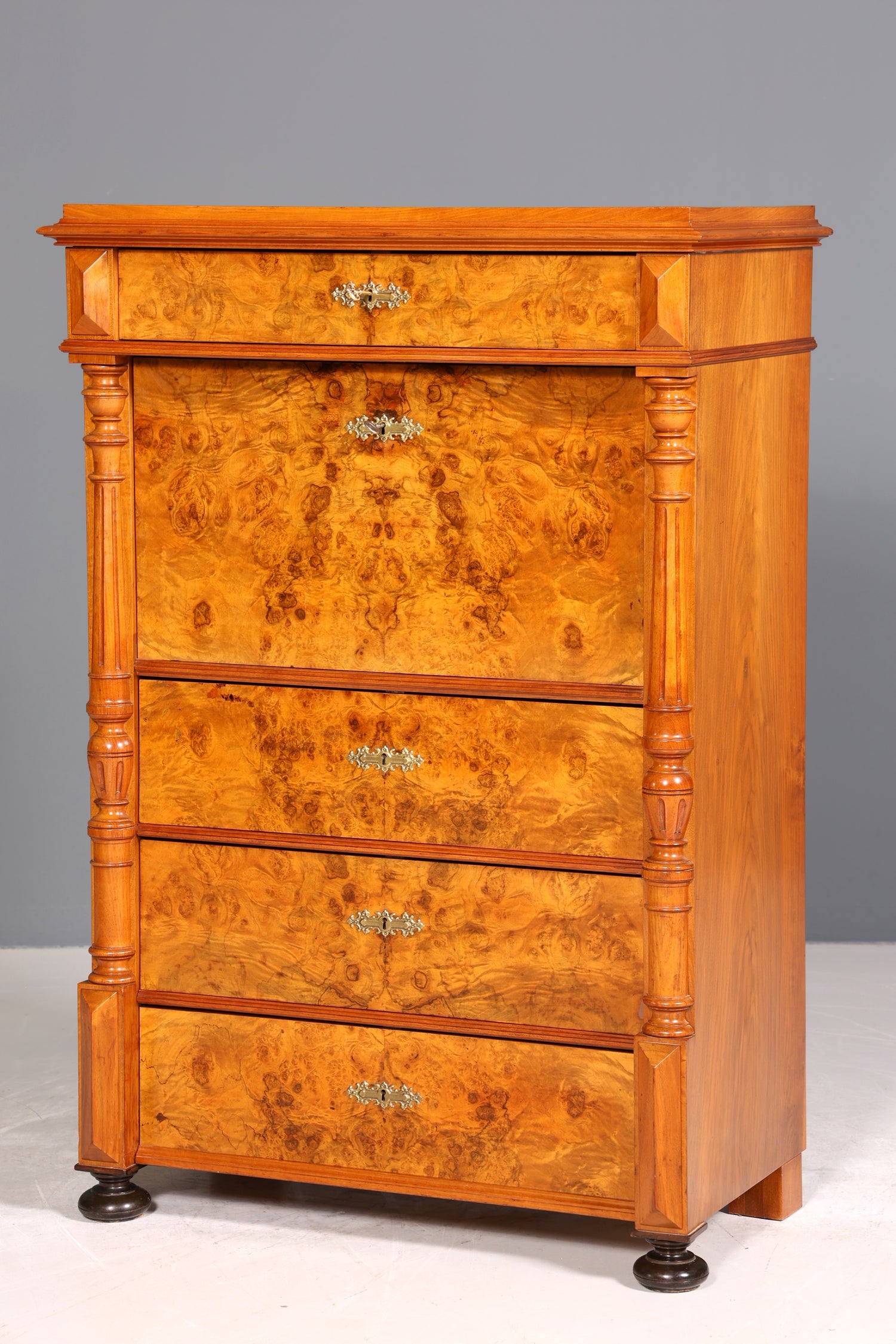 Wunderschöner Gründerzeit Sekretär Vertiko Highboard Louis Philippe Kommode um 1880