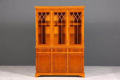 F946 Finish Wunderschöne Englische Vitrine Bücherschrank Buffet Antik Stil Englisch Eibe Glasvitrine Bibliothek