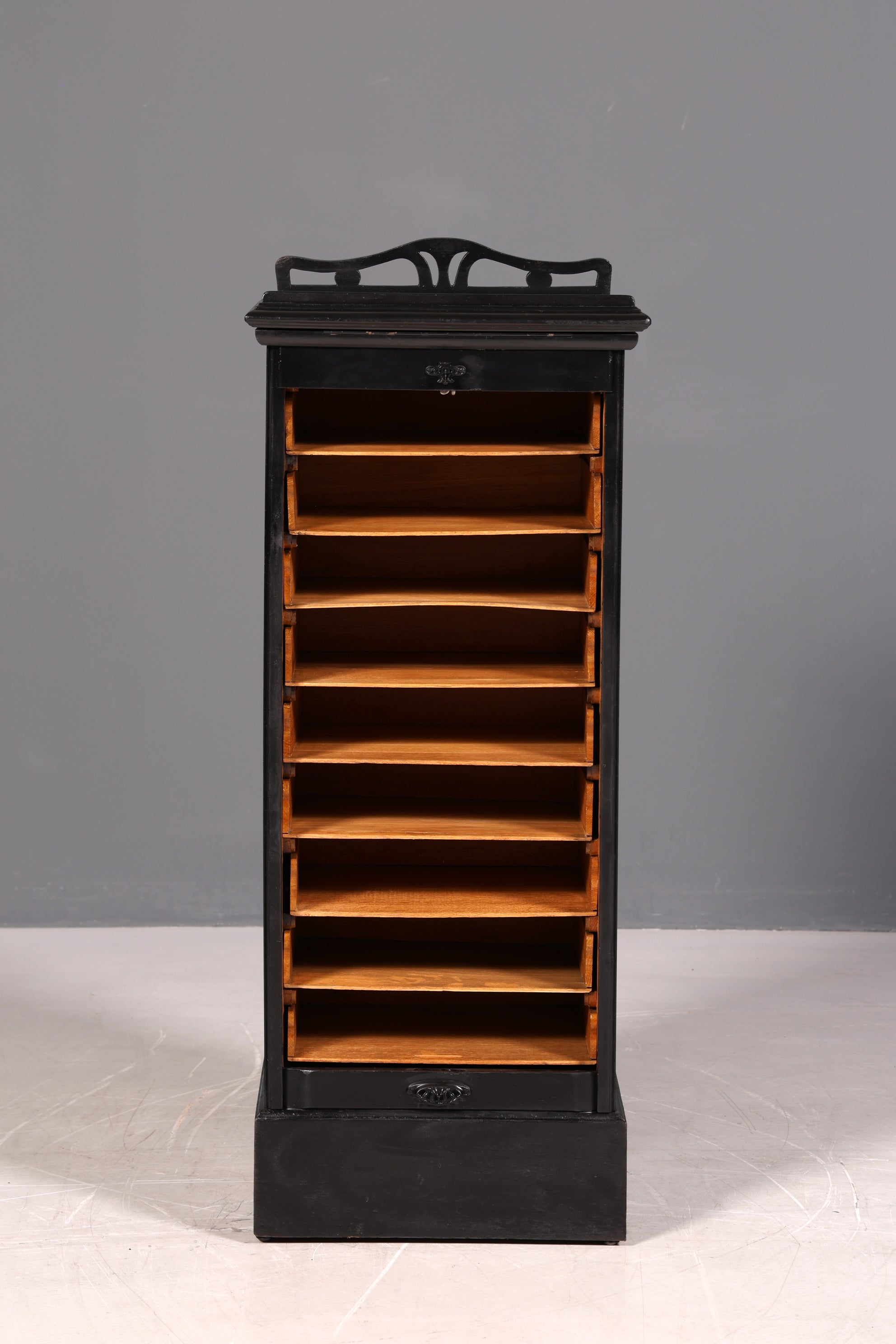 Stilvoller Jugendstil Rollladenschrank Antik Apothekerschrank Büroschrank Aktenschrank Holz