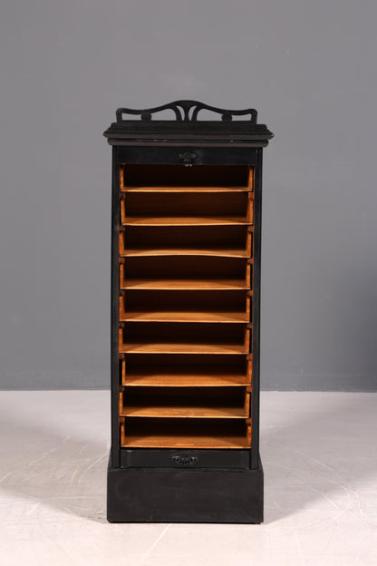 Stilvoller Jugendstil Rollladenschrank Antik Apothekerschrank Büroschrank Aktenschrank Holz