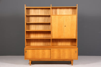 Wunderschöner XXL Mid Century Schrank Bücherregal Vintage Regal Bibliothek Vitrine Holz Bookshelf