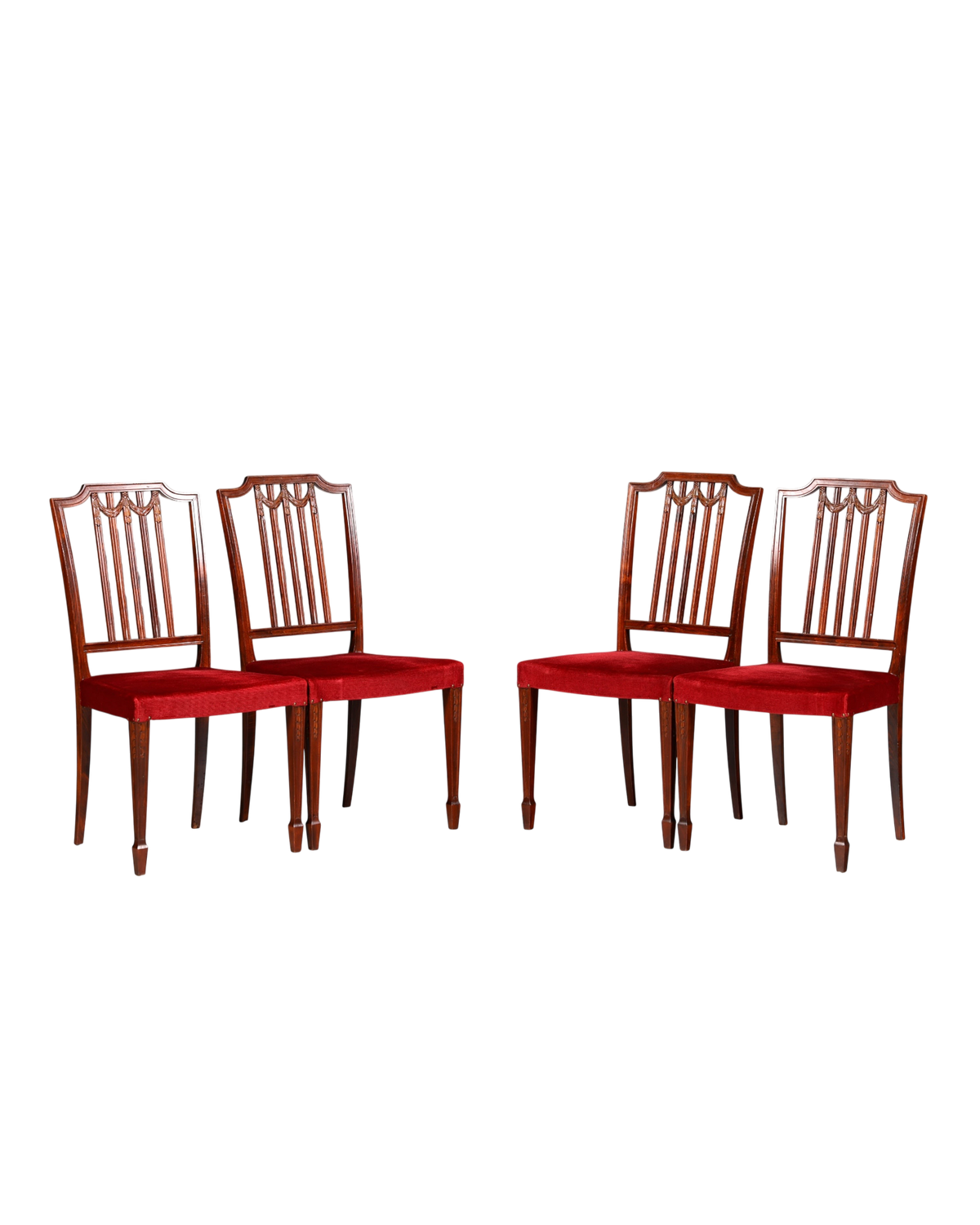 4x Stunning Gustavian-Style Chairs English Kitchen Chairs Dining Room Chair Set