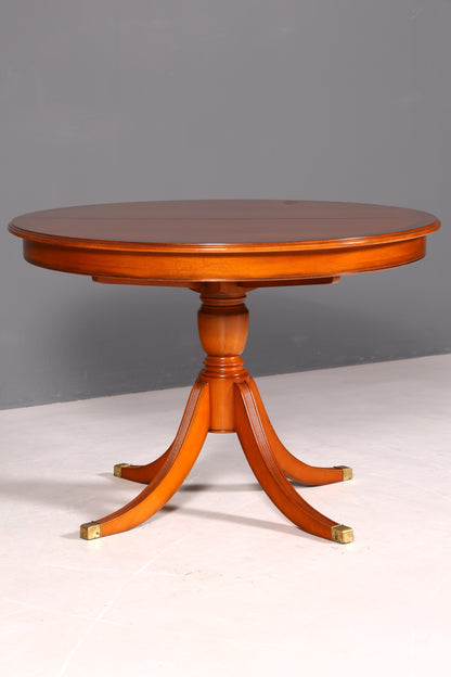 G094 Finish cm Wunderschöner Englischer Tisch ausziehbarer Esstisch Antik Stil 60s Küchentisch Eibe