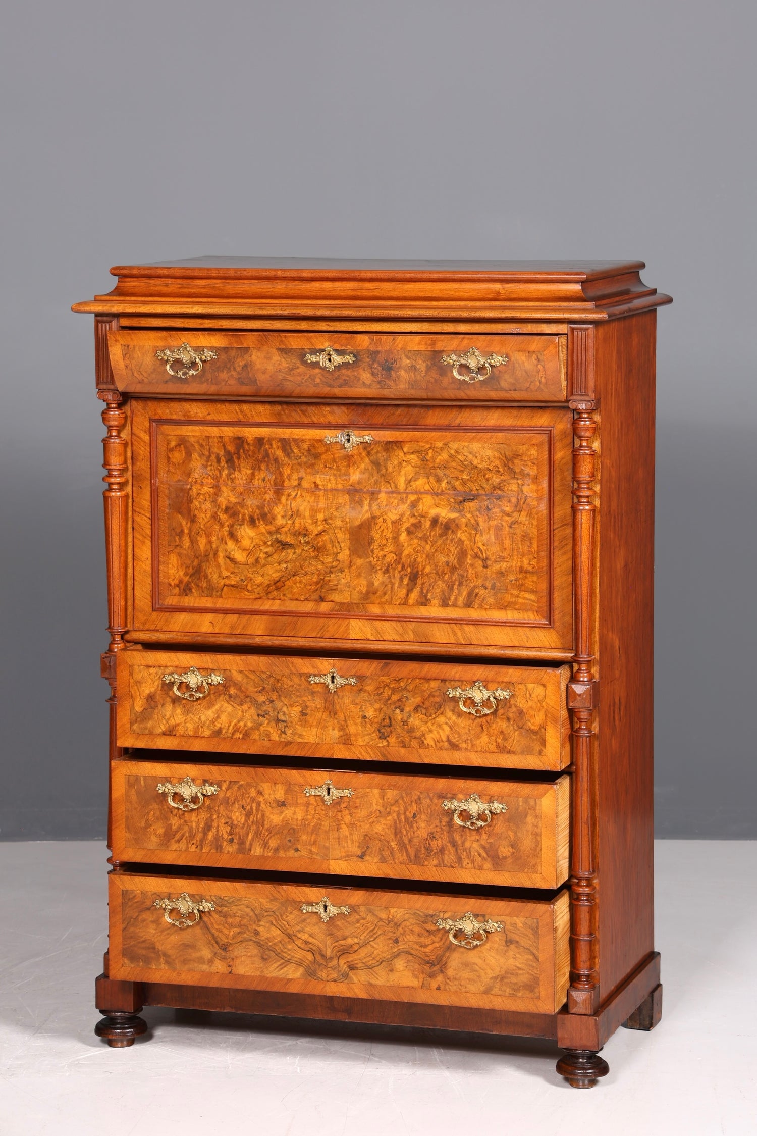 Wunderschöner Gründerzeit Sekretär Vertiko Highboard Louis Philippe Kommode um 1880