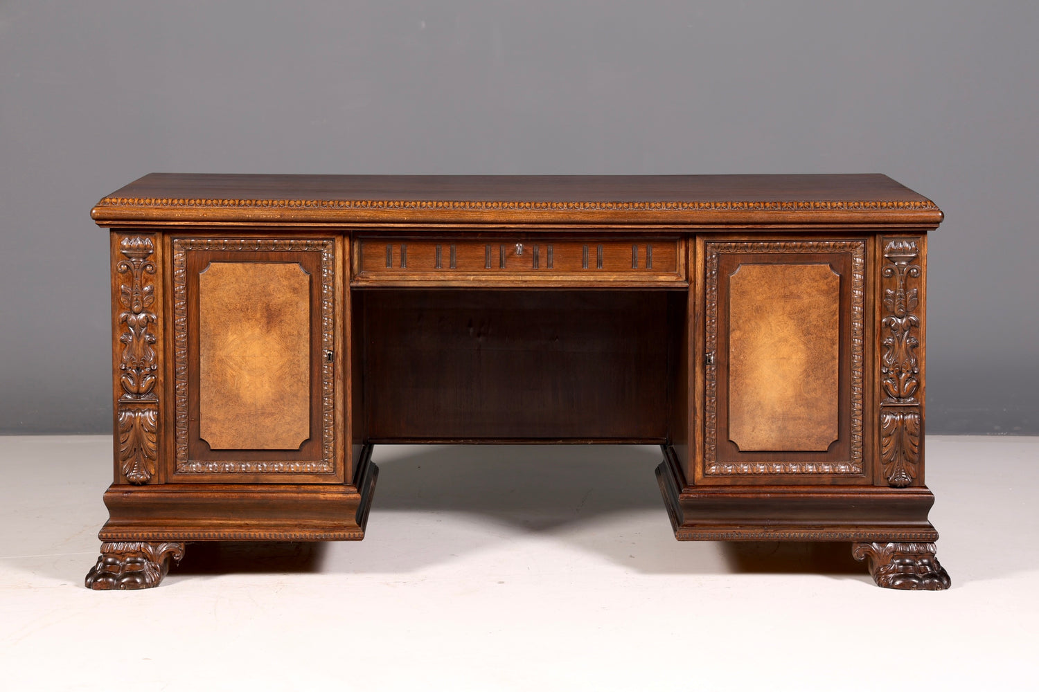 Imposanter Neorenaissance Schreibtisch Herrenzimmer Bürotisch Antik Office Table Echt Holz Vintage