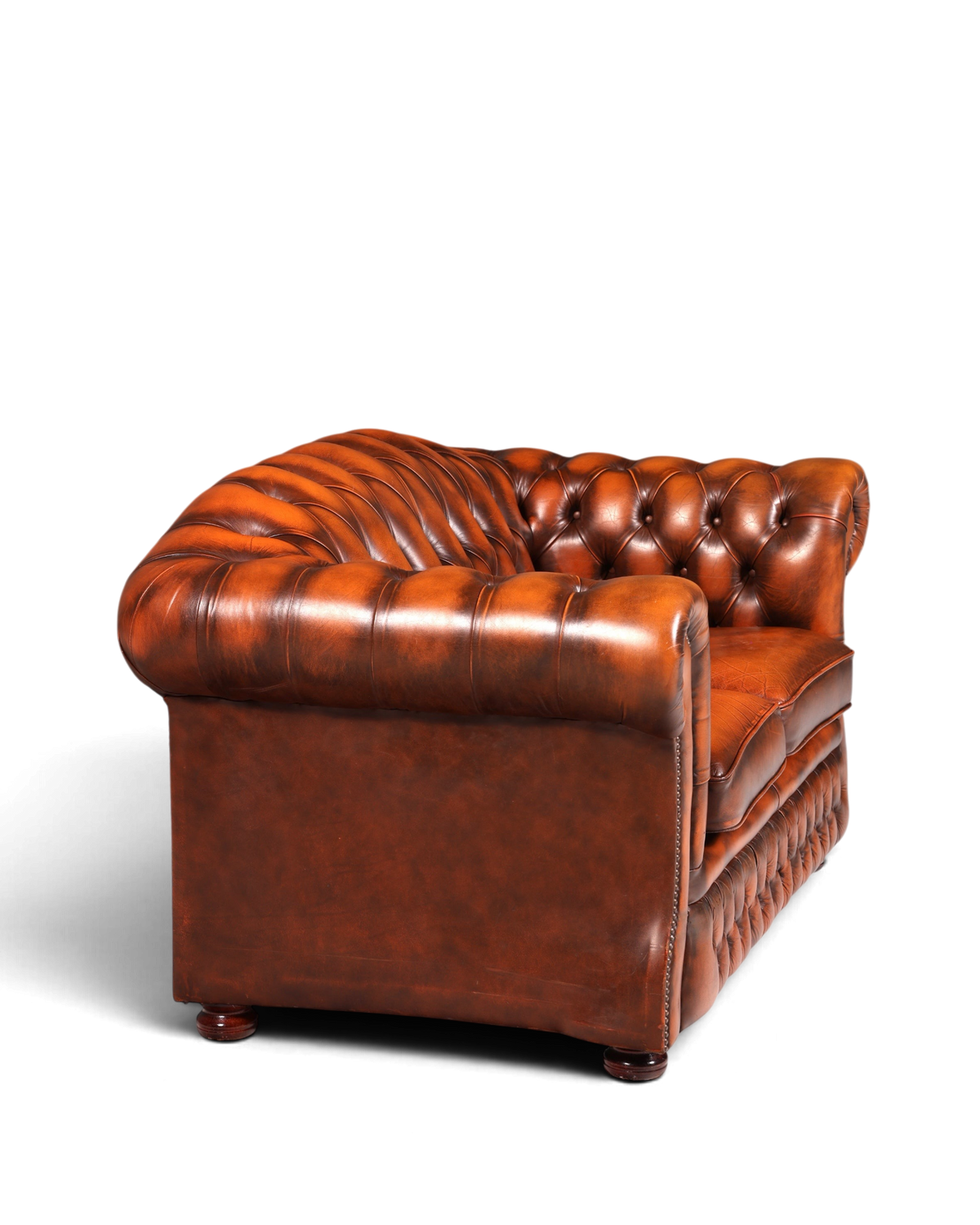 Stilvolles Original Chesterfield Sofa 2-Sitzer Couch Echt Leder Englisch Polstersofa
