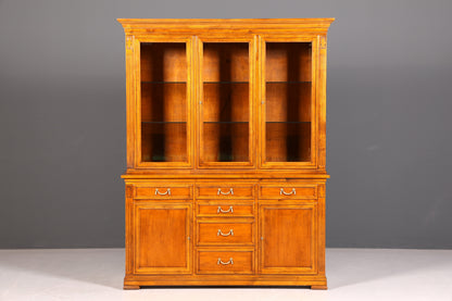 Wunderschöne Original Selva Vitrine Villa Borghese Antik Massivholz Buffet Schrank Bibliothek Glasvitrine Made in Italy