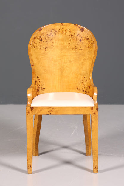 Stilvoller Art Deco Design Stuhl Biedermeier Stil Sekretär Stuhl Birke Esszimmer Stuhl 3 von 4