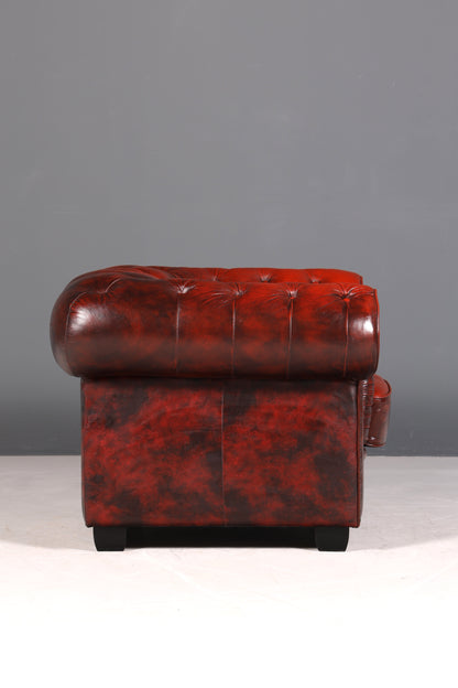 F955 Finish cm Stilvoller Original Chesterfield Sessel Englischer Armlehnsessel Englisch Herrensessel