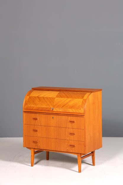Wunderschöner Mid Century Rollladen Sekretär echt Holz Büro Schrank Vintage Schreibkommode