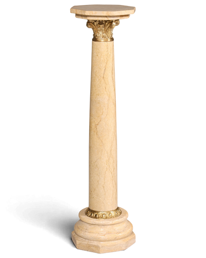 Wunderschöne Barock Stil Säule Louis XV Marmor Blumensäule Naturstein Beige Sockel Ablage 2 von 2