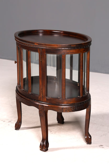 Wunderschöner filigraner Chippendale Barschrank echt Holz Teeschrank im Jugendstil Vitrine