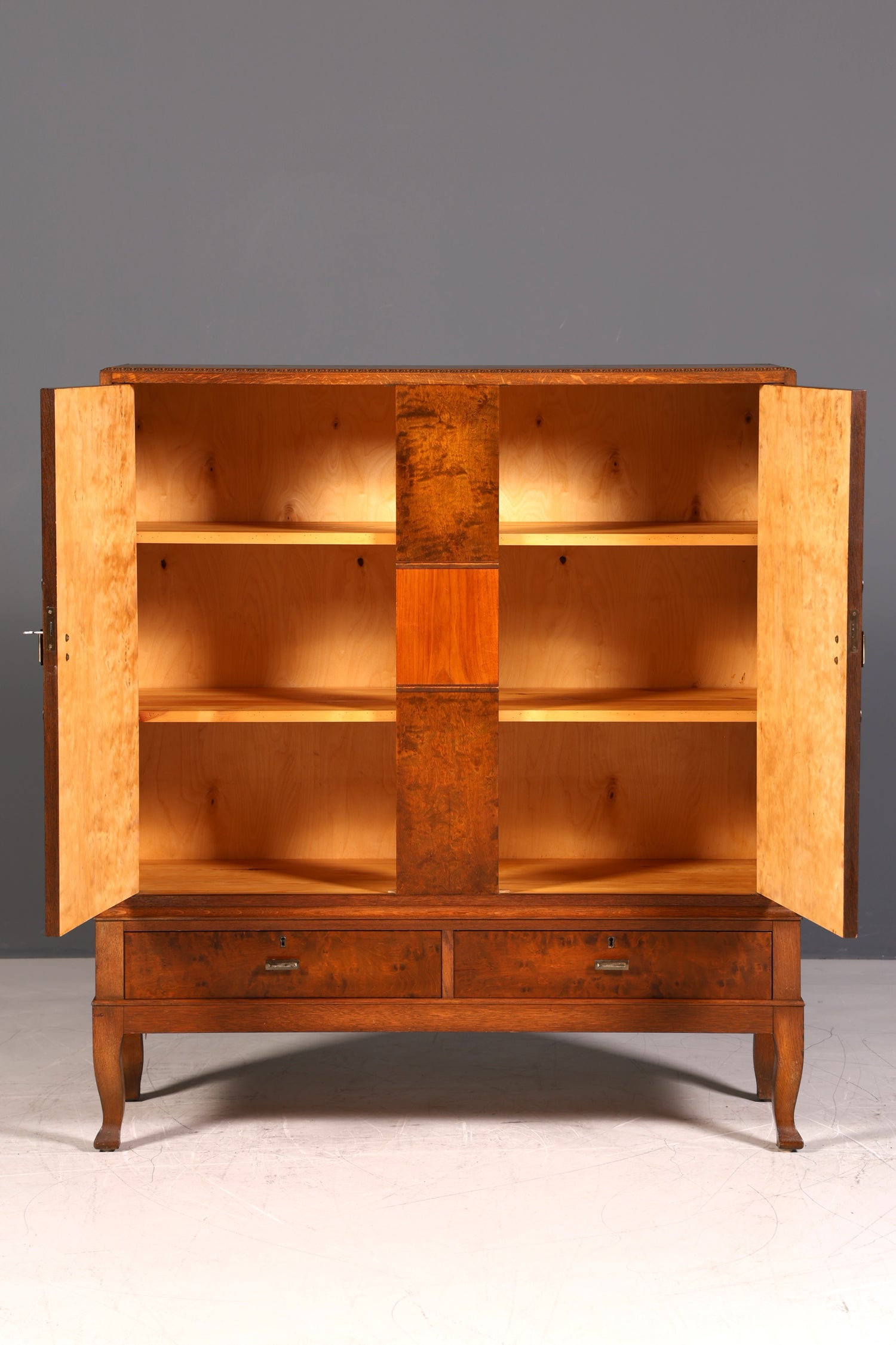 G149 Finish cm Stilvoller Original Art Deco Schrank Vertiko Sideboard um 1930 Highboard Kommode