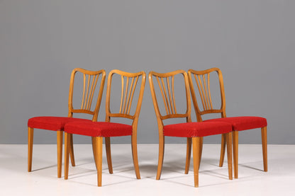 4x Wunderschöne Stühle um 1940 Art Deco Stil Küchenstühle Esszimmer Stühle Stuhl Set