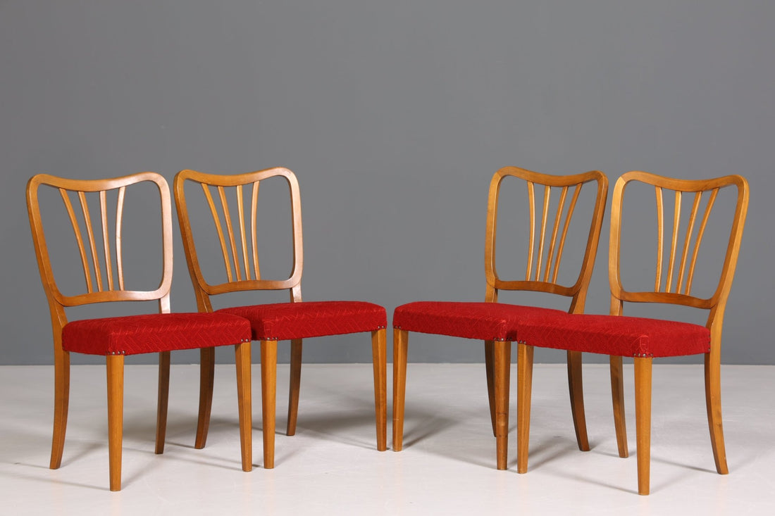 4x Wunderschöne Stühle um 1940 Art Deco Stil Küchenstühle Esszimmer Stühle Stuhl Set