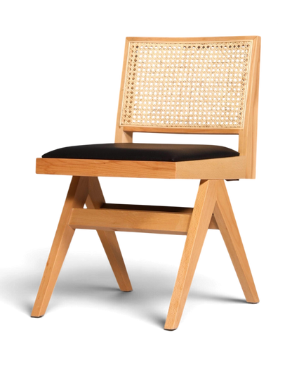 Sehr Edler Korbgeflecht Stuhl "Vienna Wood"  Bauhaus Relax Esszimmer Stuhl Lounge Chair Küchenstuhl