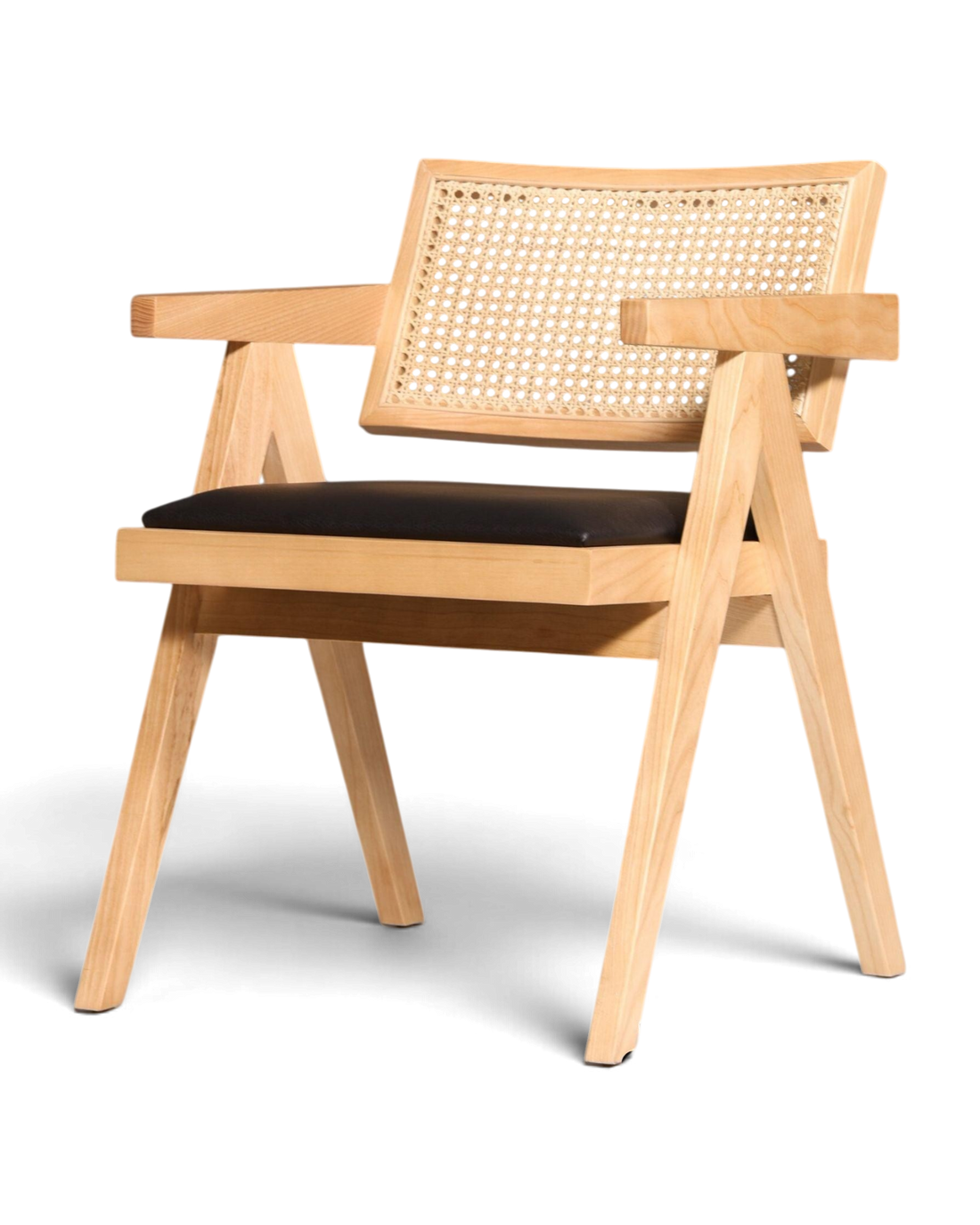 Sehr edler Korbgeflecht Stuhl "Vienna Wood +" Armlehnsessel Bauhaus Relax Lounge Chair Stuhl Esszimmer Stuhl Küchenstuhl