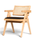 Sehr edler Korbgeflecht Stuhl "Vienna Wood +" Armlehnsessel Bauhaus Relax Lounge Chair Stuhl Esszimmer Stuhl Küchenstuhl