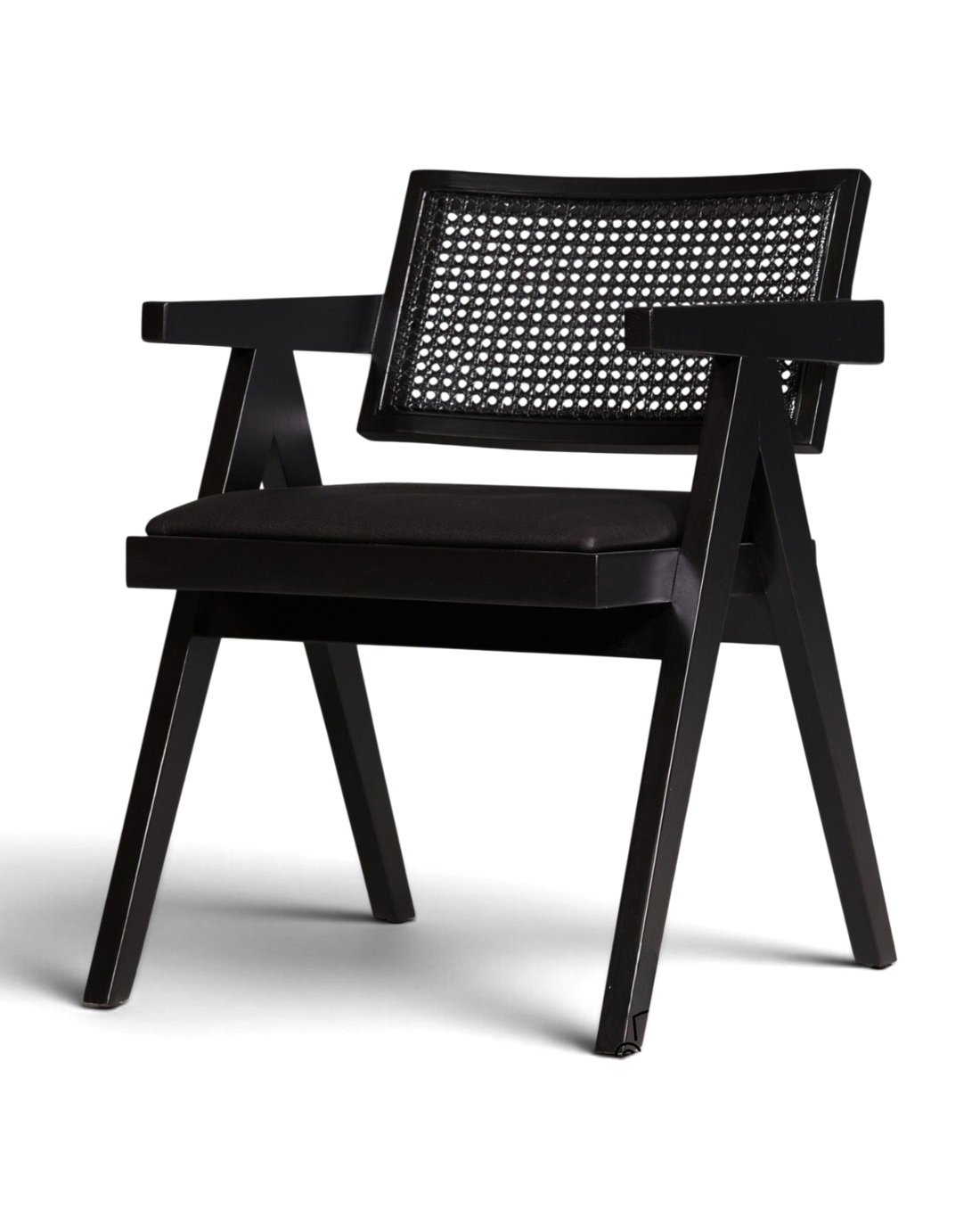 Sehr edler Korbgeflecht Stuhl "Vienna Black +" Armlehnsessel Bauhaus Relax Lounge Chair Stuhl Esszimmer Stuhl Küchenstuhl