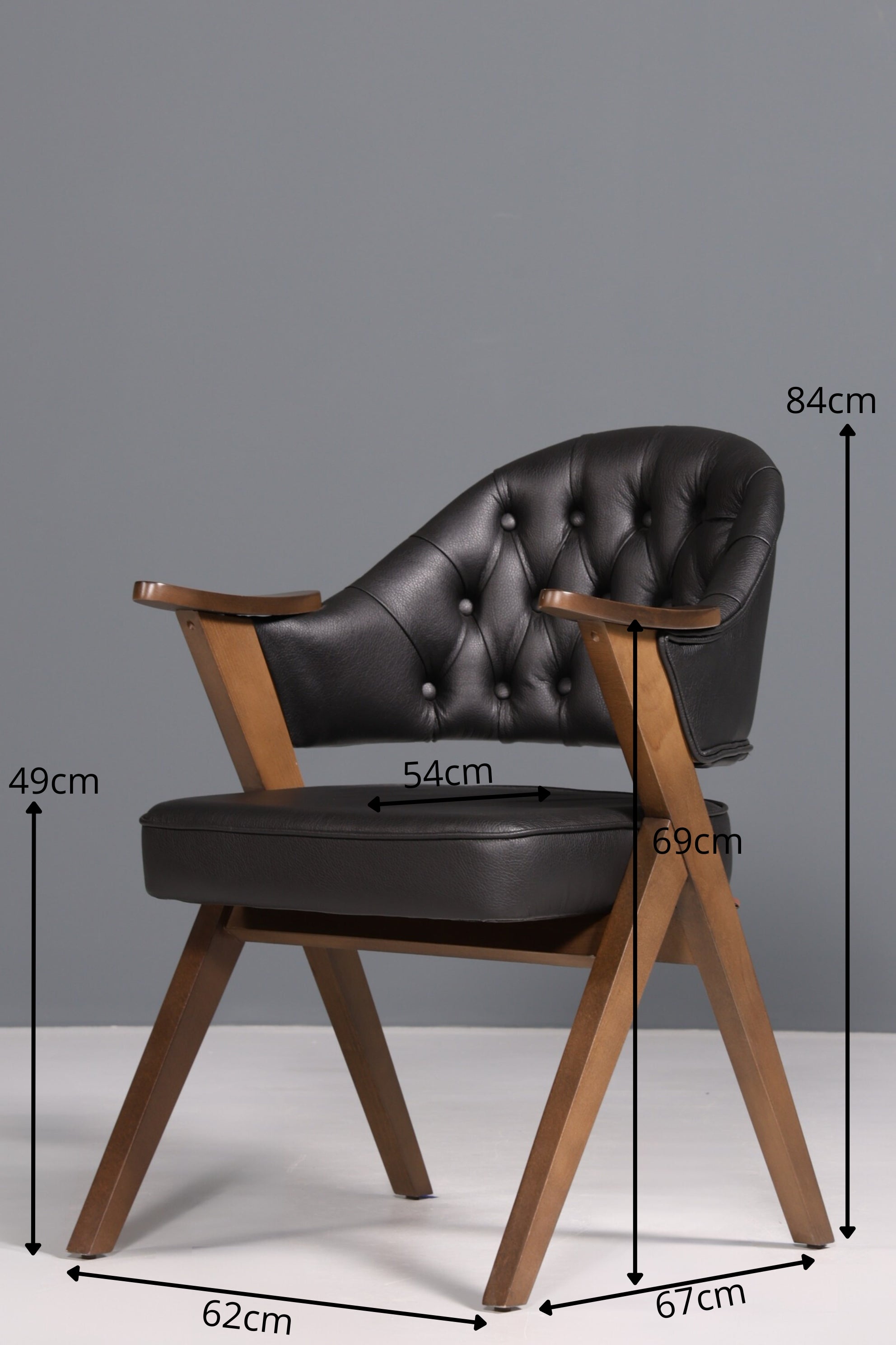 Luxuriöser &quot;Manchester Black&quot; Stuhl Chesterfield Stil  Bürostuhl Esszimmerstuhl Lounge Stuhl