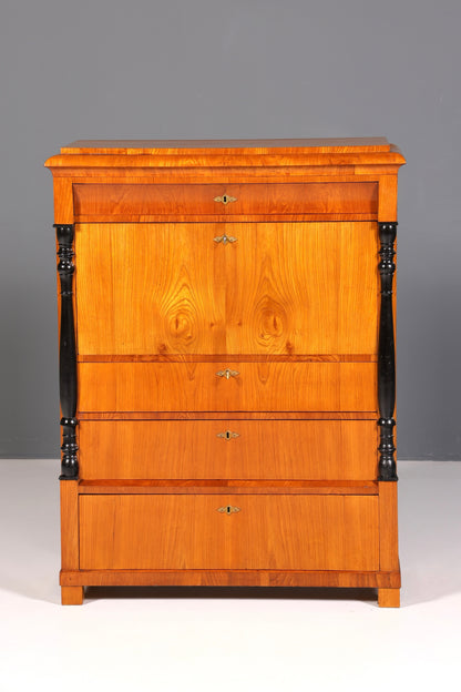 Beautiful Original Biedermeier Secretary around 1860 English Chest of Drawers Antique Office Chest of Drawers