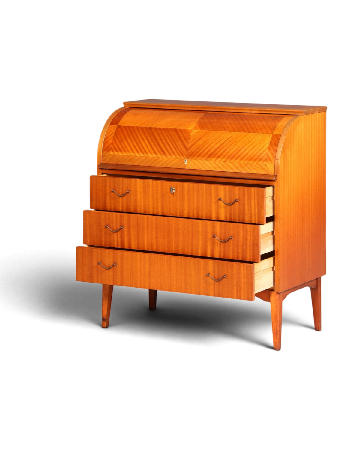 Wunderschöner Mid Century Rollladen Sekretär echt Holz Büro Schrank Vintage Schreibkommode