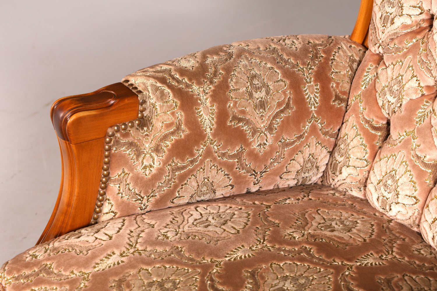 Edler Chippendale Armlehnsessel Barock Stil Sessel Armchair Samt Stoff Sessel 1 von 2