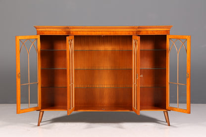 Wunderschöner Englischer Vitrinenschrank Bücherschrank Bibliothek Vitrine Glasvitrine 60er Mid Century Geschirrschrank Highboard
