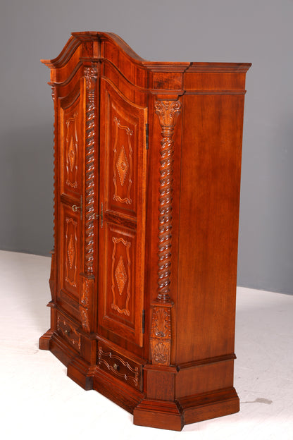 Beeindruckender Barock Stil Kleiderschrank Dielenschrank Schrank Antik Massivholz Vintage