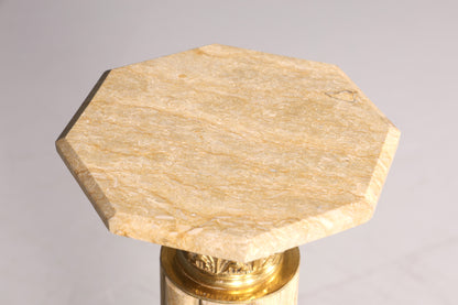 Wunderschöne Barock Stil Säule Louis XV Marmor Blumensäule Naturstein Beige Sockel Ablage 1 von 2