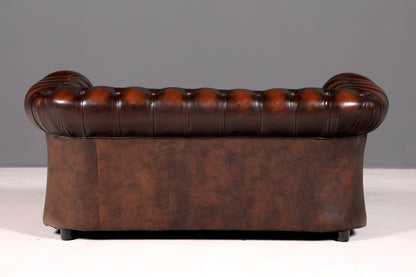 Wunderschönes Original Centurion Chesterfield Sofa 2-Sitzer Couch England echt Leder Polstersofa Ledersofa