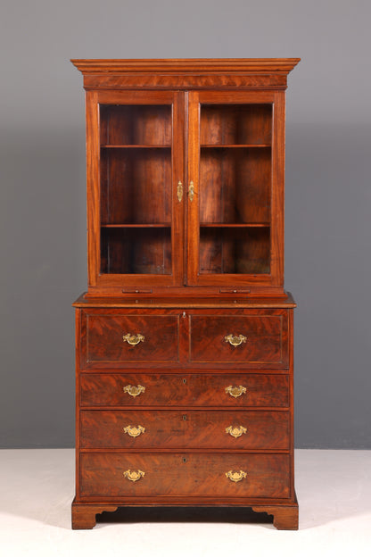 G224 Finish Wunderschöner Englischer Sekretär Büro Aufsatzsekretär Antik 60S Vitrinen Schrank UK (Kopie)