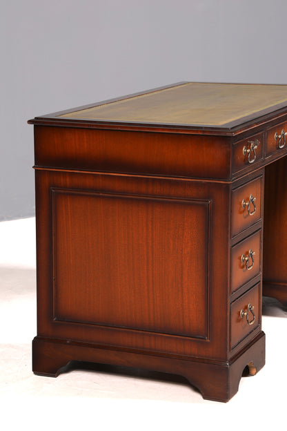 G361 Finish Wunderschöner Englischer Schreibtisch echt Lederauflage Bürotisch Antik Stil Office Desk (Kopie)