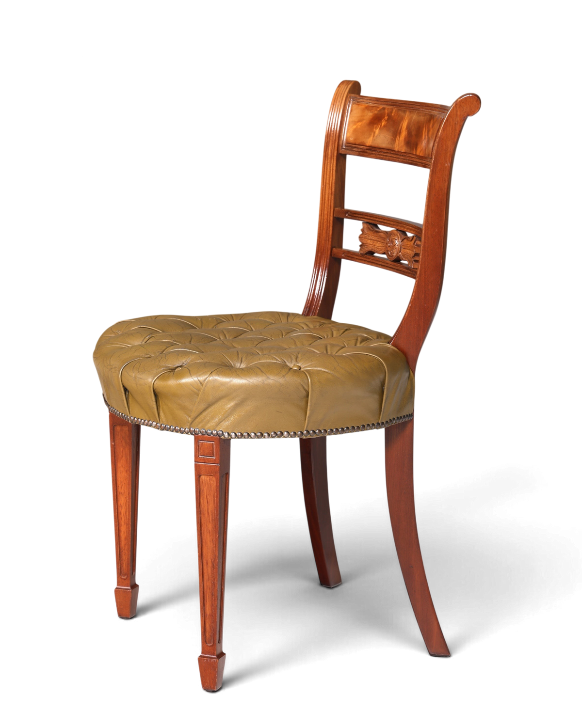 Wunderschöner Chesterfield Stuhl Anno Dom Sekretär Stuhl Englisch echt Leder Küchenstuhl 4 von 4