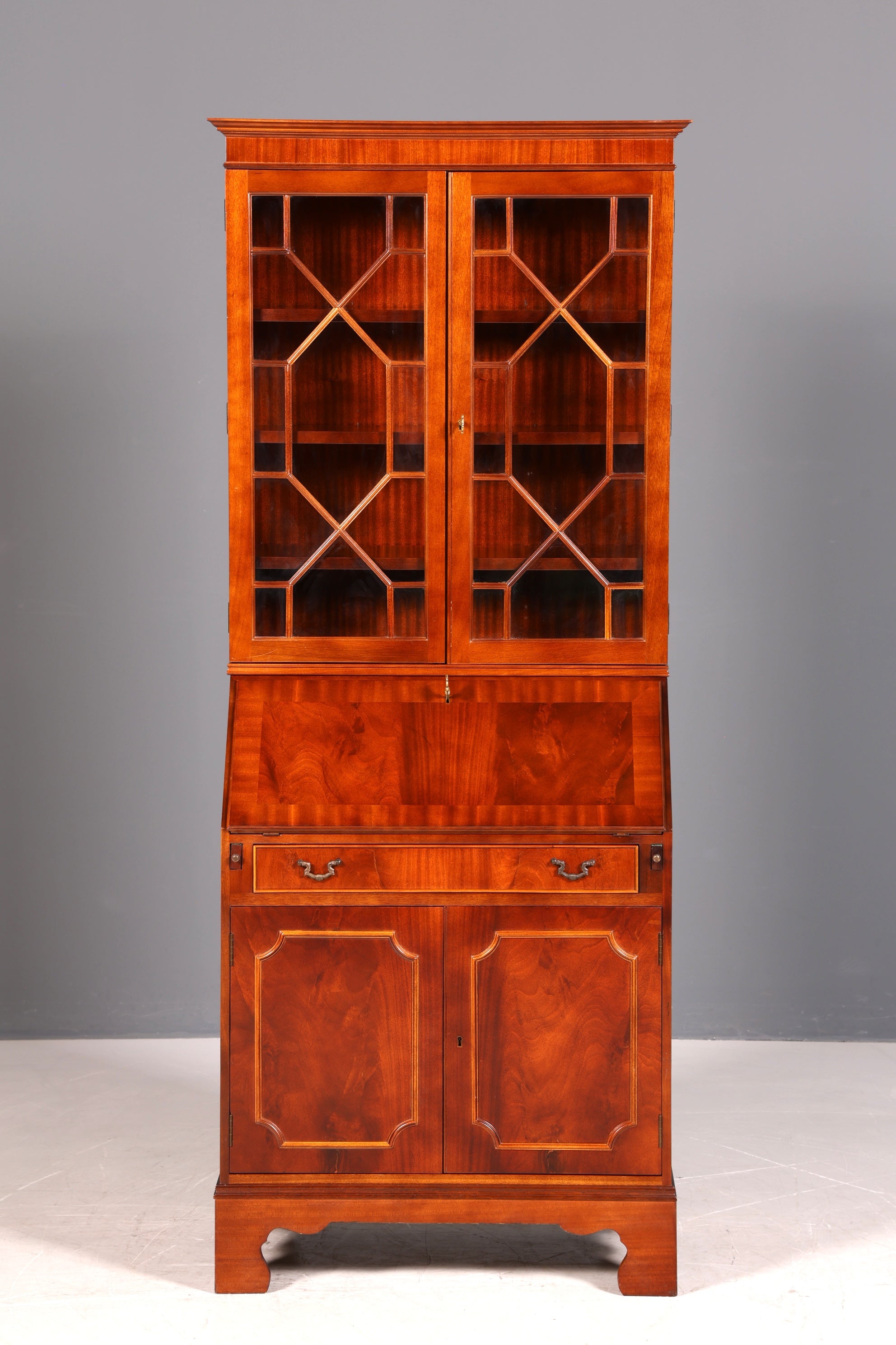 G401 Finish cm Wunderschöner Englischer Sekretär Büro Aufsatzsekretär Antik 60S Vitrinen Schrank UK (Kopie)