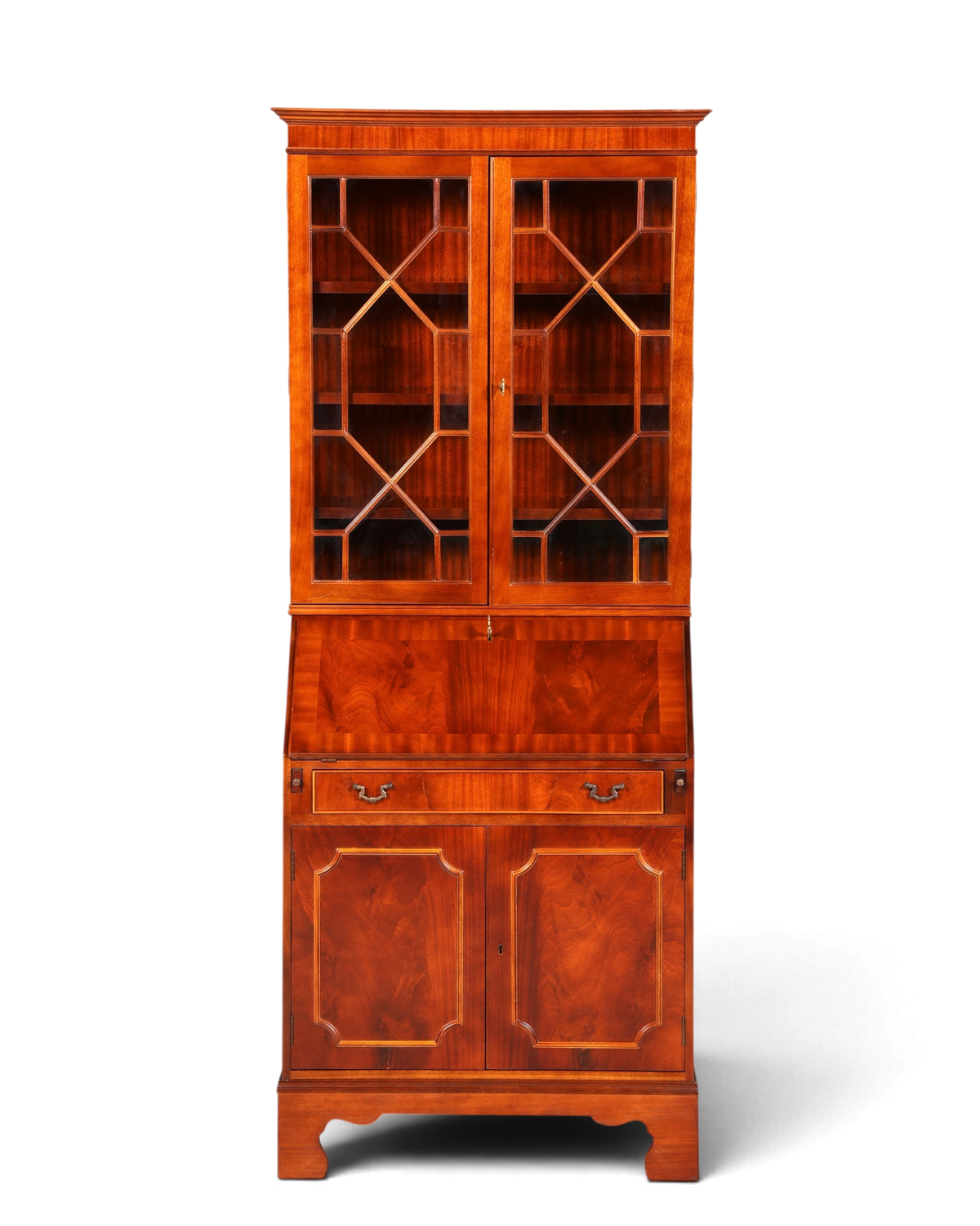 G401 Finish cm Wunderschöner Englischer Sekretär Büro Aufsatzsekretär Antik 60S Vitrinen Schrank UK (Kopie)