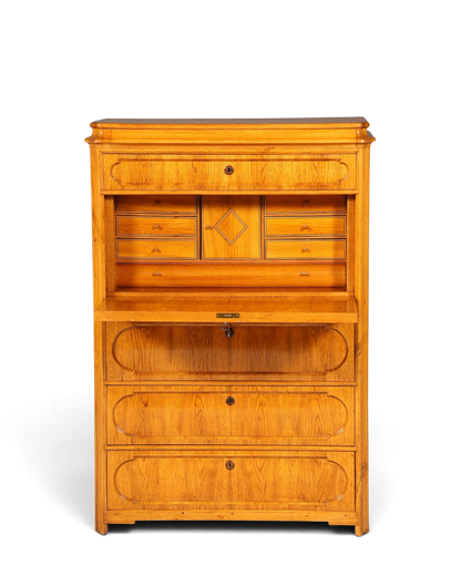 E893 Finish Stilvoller Biedermeier Sekretär Louis Philippe Vertiko Antik Kommode Schreibkommode Office Desk