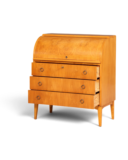 Wunderschöner Mid Century Rollladen Sekretär echt Holz Büro Schrank Vintage Schreibkommode 60s