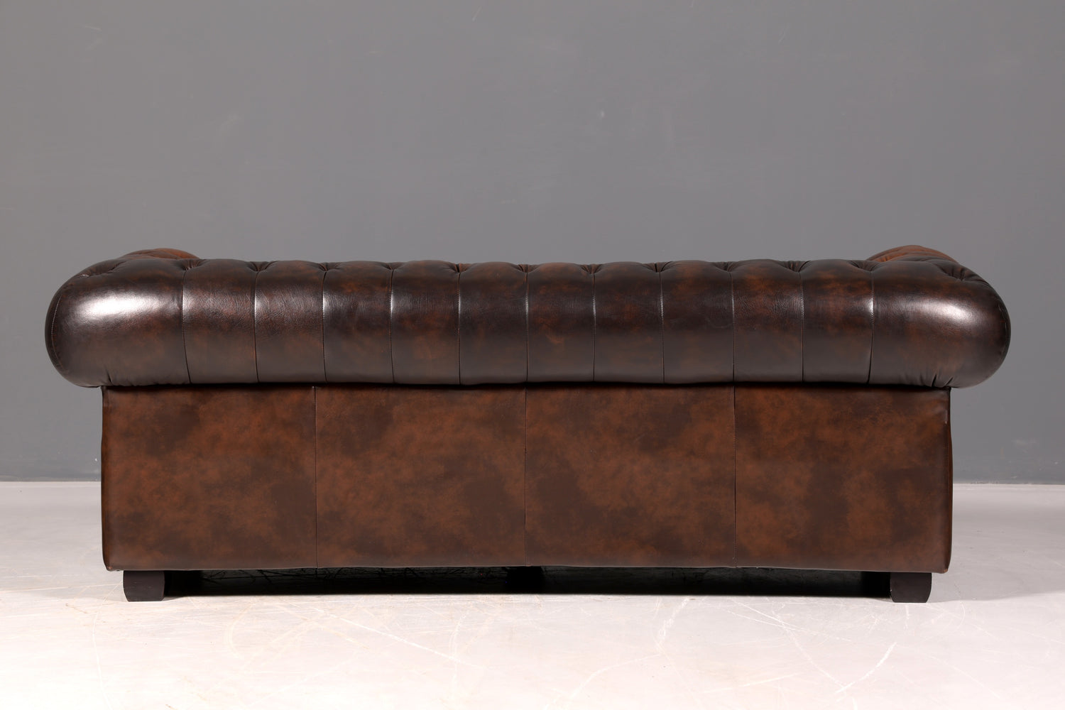 Wunderschönes Original Chesterfield Sofa 3-Sitzer Echt Leder Couch Englisch Ledersofa Vintage